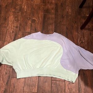 Colorblock Sweatshirt - Mint and Lavender